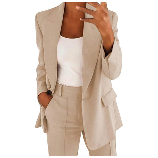 Elegante Dames Tailored Blazer Broek Set