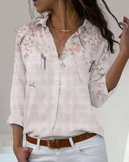 Isabeau - Blouse met Lange Mouwen en Bloemenprint